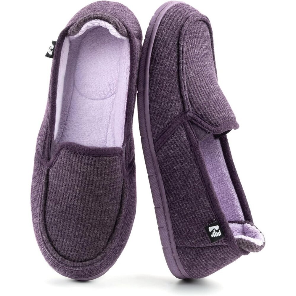 Women's Two Tone Purple Hoodback Removable Rubber Insole Slipper Boot shoes